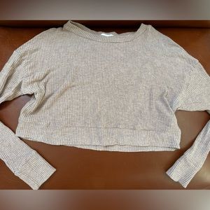 Beyond Yoga Cropped Long Sleeve ribbed knit top